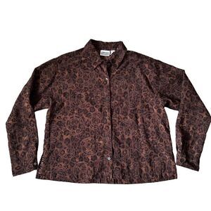 Chico’s Design leopard Print long sleeve button down blouse